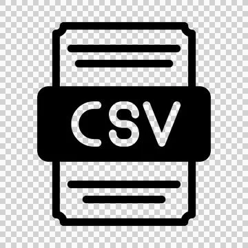 CSV spreadsheet file icon with black fill design. vector illustration. 스톡 일러스트