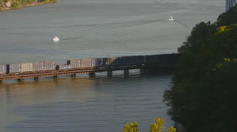 CSX Freight Train Bear Mountain Stock Footage 47859794