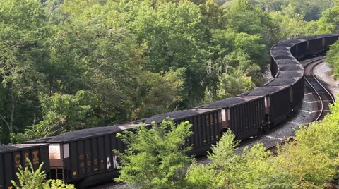CSX Train Winding Through The Forest Stock Footage 40972188
