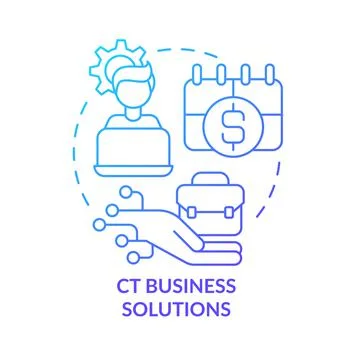 CT business solutions blue gradient concept icon Illustrazione stock