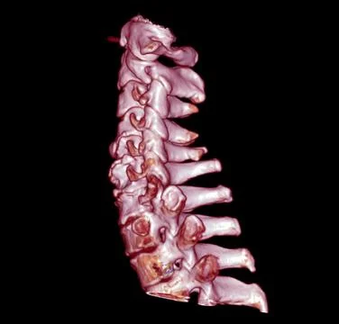 CT C-Spine or Cervical spine  3D Rendering image Stock Illustration