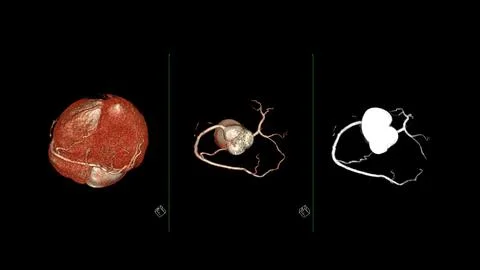 CT Cardiac 3D rendering  or CTA coronary artery for prevention coronary art.. Stock Illustration