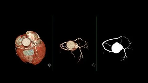 CT Cardiac 3D rendering  or CTA coronary artery for prevention coronary art.. Stock Illustration