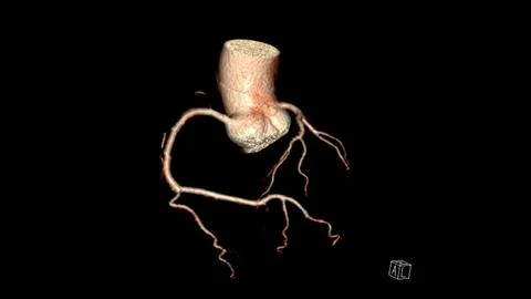 CT Cardiac 3D rendering  or CTA coronary artery for prevention coronary art.. Stock Illustration