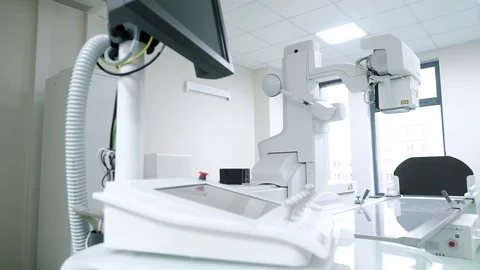 CT (Computed tomography) scanner in hospital laboratory Stock Footage 89567547