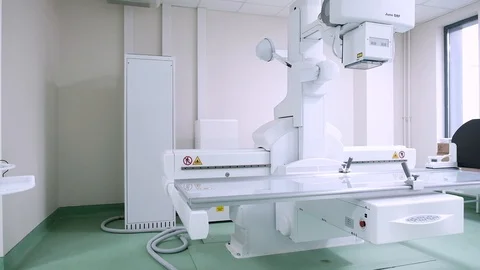 CT (Computed tomography) scanner in hospital laboratory Stock Footage 89567558