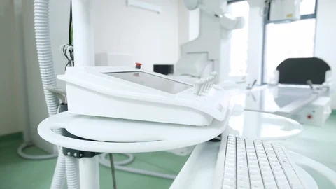 CT (Computed tomography) scanner in hospital laboratory Stock Footage 89567562