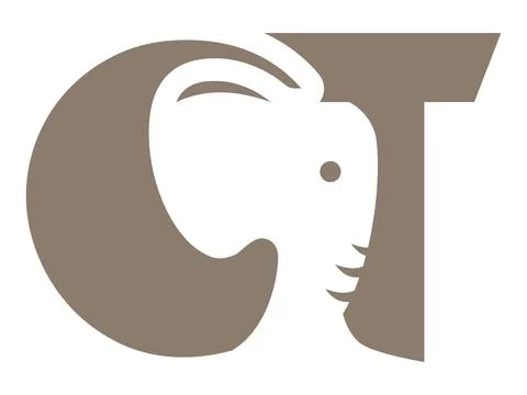 CT Elephant Initial Letter Icon Logo, Modern Monogram Design for Branding &amp;.. Stock Illustration