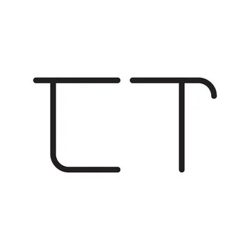 Ct initial letter vector logo icon Illustrazione stock