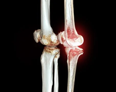 CT knee 3D rendering image Stock Illustration