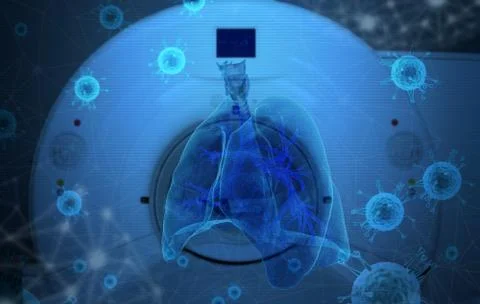 CT respiratory examination is ready to start 写真素材