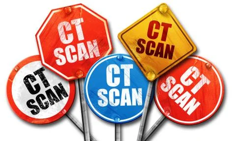 Ct scan, 3D rendering, street signs Stock Illustration