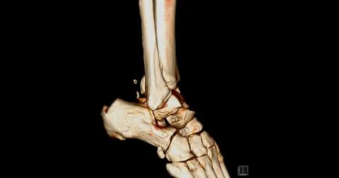 CT Scan ankle joint  or Computed Tomography of Ankle joint 3D  Rendering im.. Stock Illustration