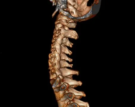CT scan of C-Spine or Cervical spine Stock Illustration