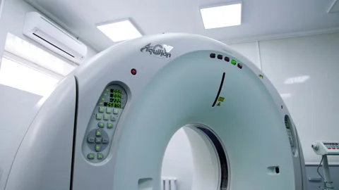 CT scan in the empty hospital room.  Video stock 236436042