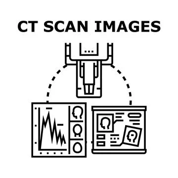Ct scan machine performing diagnostic imaging and medical analysis Stockillustratie