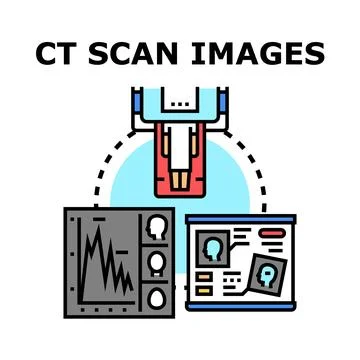 Ct scan machine performing diagnostic imaging and medical analysis Stock Illustration