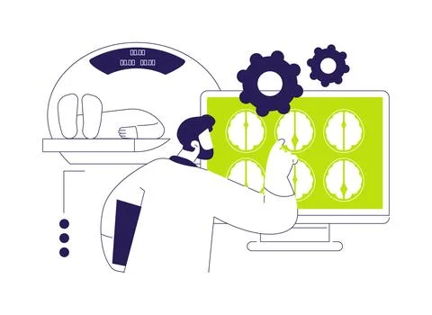 CT scan results abstract concept vector illustration. Illustrazione stock