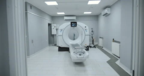 CT scanner (computed tomography) in a hospital laboratory. Stock Footage 168832906