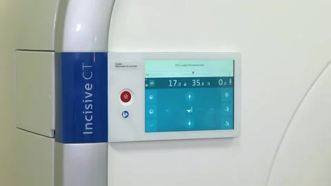 CT scanner. Medical examination using a modern CT scanner in a modern hospital. Stock Footage 318799555