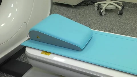 CT scanner. Medical examination using a modern CT scanner in a modern hospital. Stock Footage 318799563