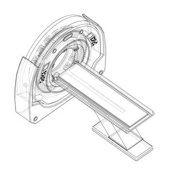 CT scanner, MRI machine. Vector Stock Illustration