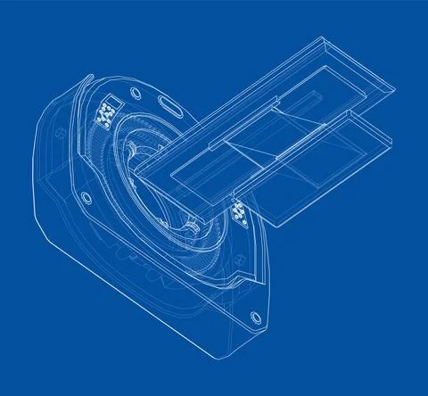 CT scanner, MRI machine. Vector Stock Illustration