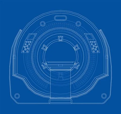 CT scanner, MRI machine. Vector Stock Illustration