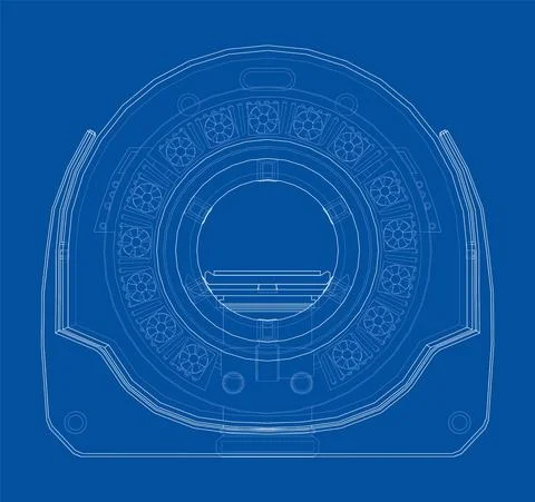 CT scanner, MRI machine. Vector Stock Illustration