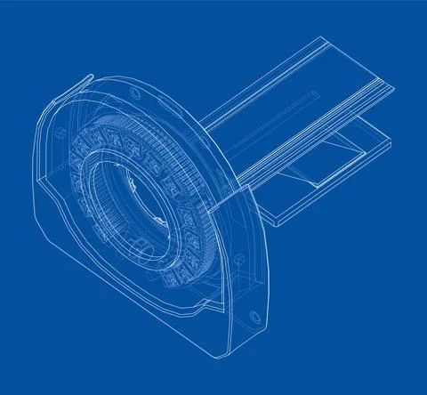 CT scanner, MRI machine. Vector Stock Illustration