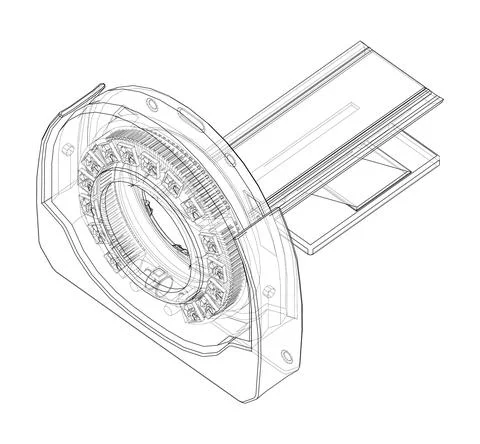 CT scanner, MRI machine. Vector Stock Illustration
