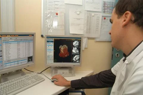  Ct scanner Scanner of the heart. Reconstruction 3D. Exam used to prevent ... Stock Photos