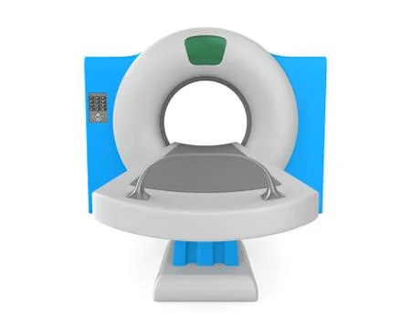CT scanner tomography on white background. Isolated 3d illustration Stockillustratie