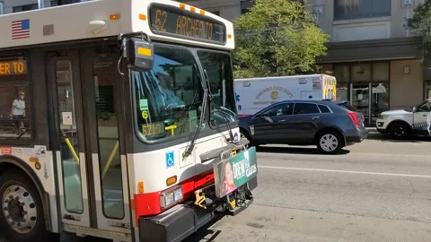 CTA 62 Harlem Bus Stock Footage 163486523