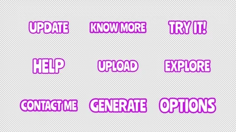 CTA bouncy bubble outline text animation set Stock Footage 334191610