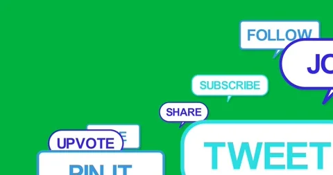 CTA bubbles appearing from right, forming diagonal cluster on transparent Stock Footage 327338836