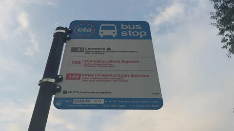 CTA Bus stop Chicago Stock Footage 169295650