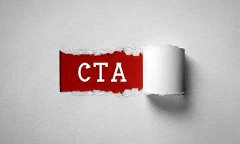 CTA, Call to Action - torn paper strip concept Stock Illustration