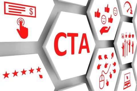 CTA concept cell background 3d illustration Stock Illustration