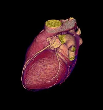 CTA Coronary artery  3D rendering image for finding coronary artery disease. Illustrazione stock