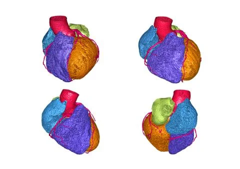 CTA Coronary artery 3D rendering image isolated on white background for detec Stock Illustration