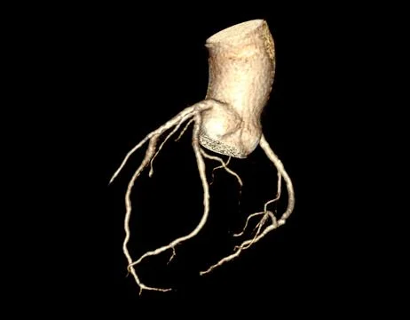 CTA Coronary artery  3D rendering image. CT angiographphy for heart disease . Stock Illustration