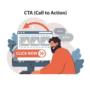 CTA enhancement concept. Flat vector illustration Stock Illustration
