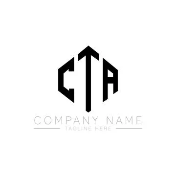 CTA letter logo design with polygon shape. CTA polygon and cube shape logo .. Stock Illustration