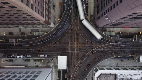 CTA Train in City - 4k Stock Footage 104771342