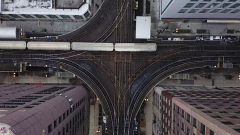 CTA Train in City - 4k Stock Footage 104771379
