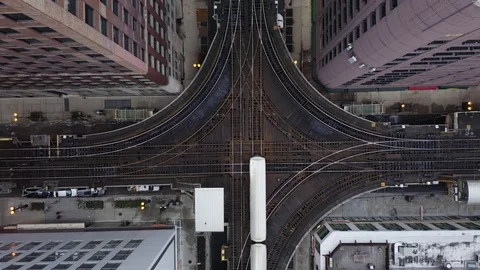 CTA Train in City - 4k Stock Footage 104771392