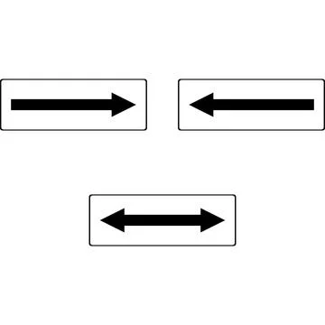 Ctions of signs installed in front of the intersection. Stock-Illustration