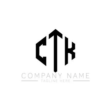 CTK letter logo design with polygon shape. CTK polygon and cube shape logo .. Stock Illustration
