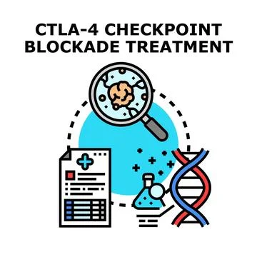 Ctla 4 checkpoint blockade treatment vector illustration concept Stock Illustration